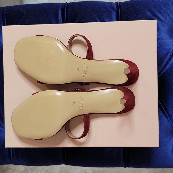 NIB. MANSUR GAVRIEL Fino sandal in burgundy suede - Picture 11 of 14